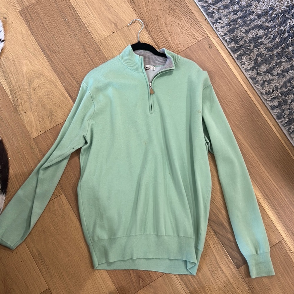 Peter Millar Light Green Quarter Zip